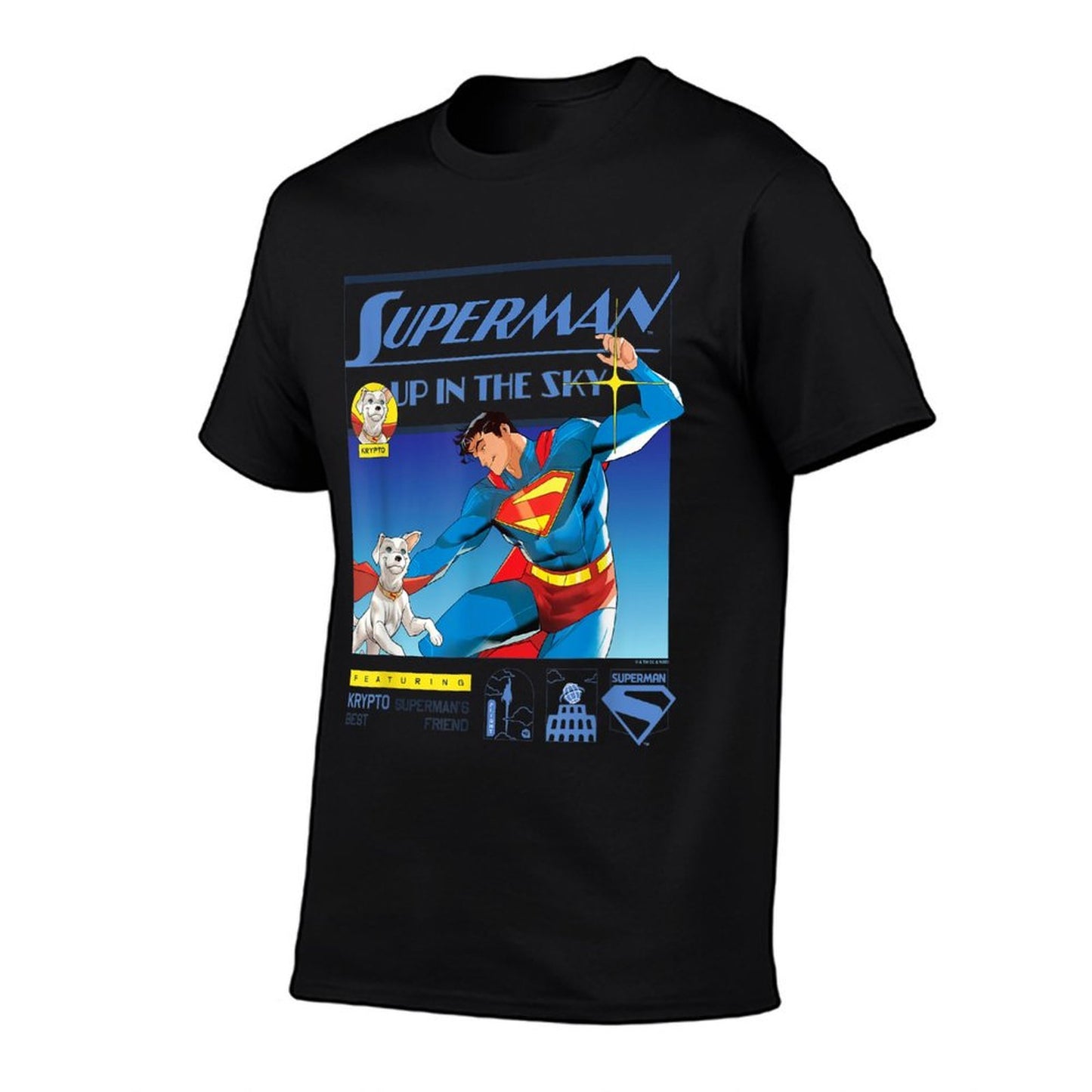 Superman (2025) Up In The Sky Featuring Krypto Poster  Durable T-Shirt