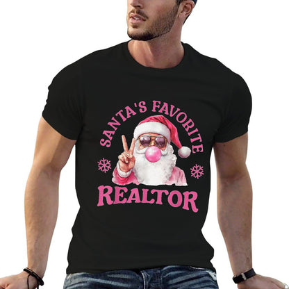 Santas Favorite Realtor Christmas Santa Real Estate Agent  Relaxed-fit T-Shirt