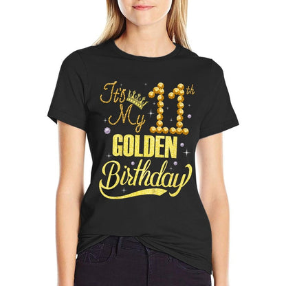 Kids It's My 11th Golden Birthday 11 Year Old Bday Kids Born 2014  Classic T-Shirt