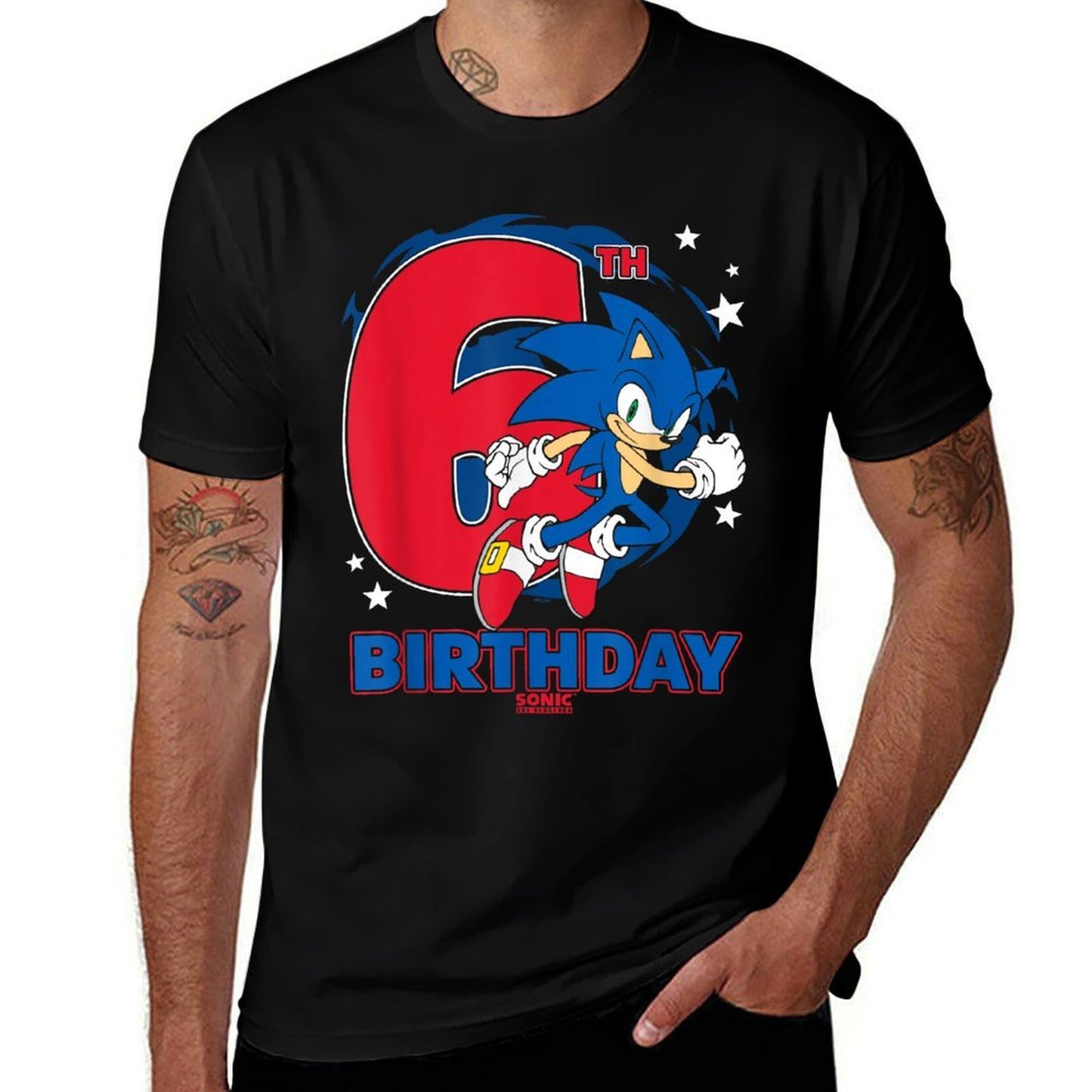 Sonic The Hedgehog Epic Sonic 6th Birthday Big Chest Logo  Lightweight T-Shirt