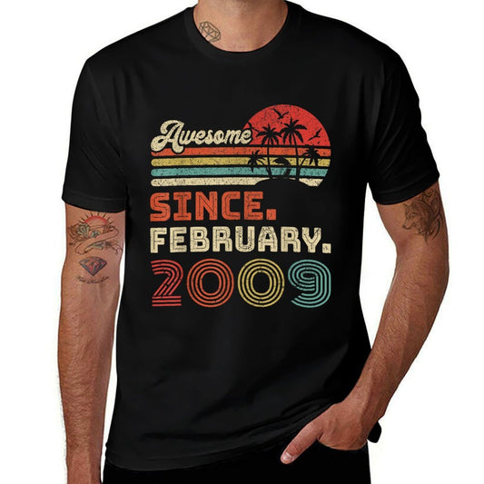14 Year Old Awesome Since February 2009 14th Birthday  Quick-drying T-Shirt
