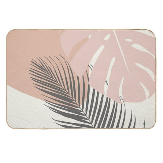 Minimal Monstera Palm Finesse #4 #tropical #decor #art Durable Bath Mat