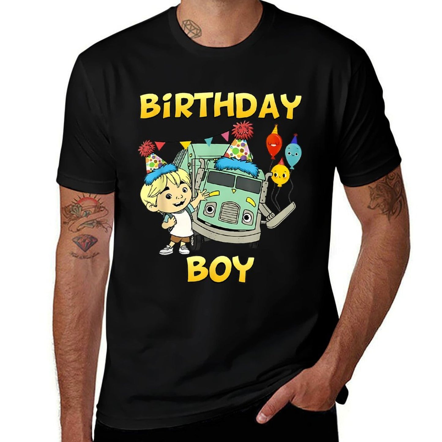 Garbage Truck Birthday Boy Recycling Trash Family Birthday  Relaxed-fit T-Shirt