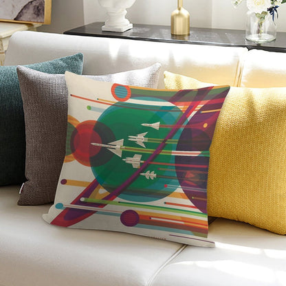 Retro Space Poster - The Grand Tour Soft Ultra-Soft Texture Throw Pillow