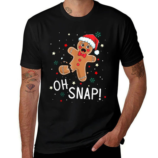 Oh Snap Gingerbread Man Cute Christmas Cookie Baking Team  Durable T-Shirt