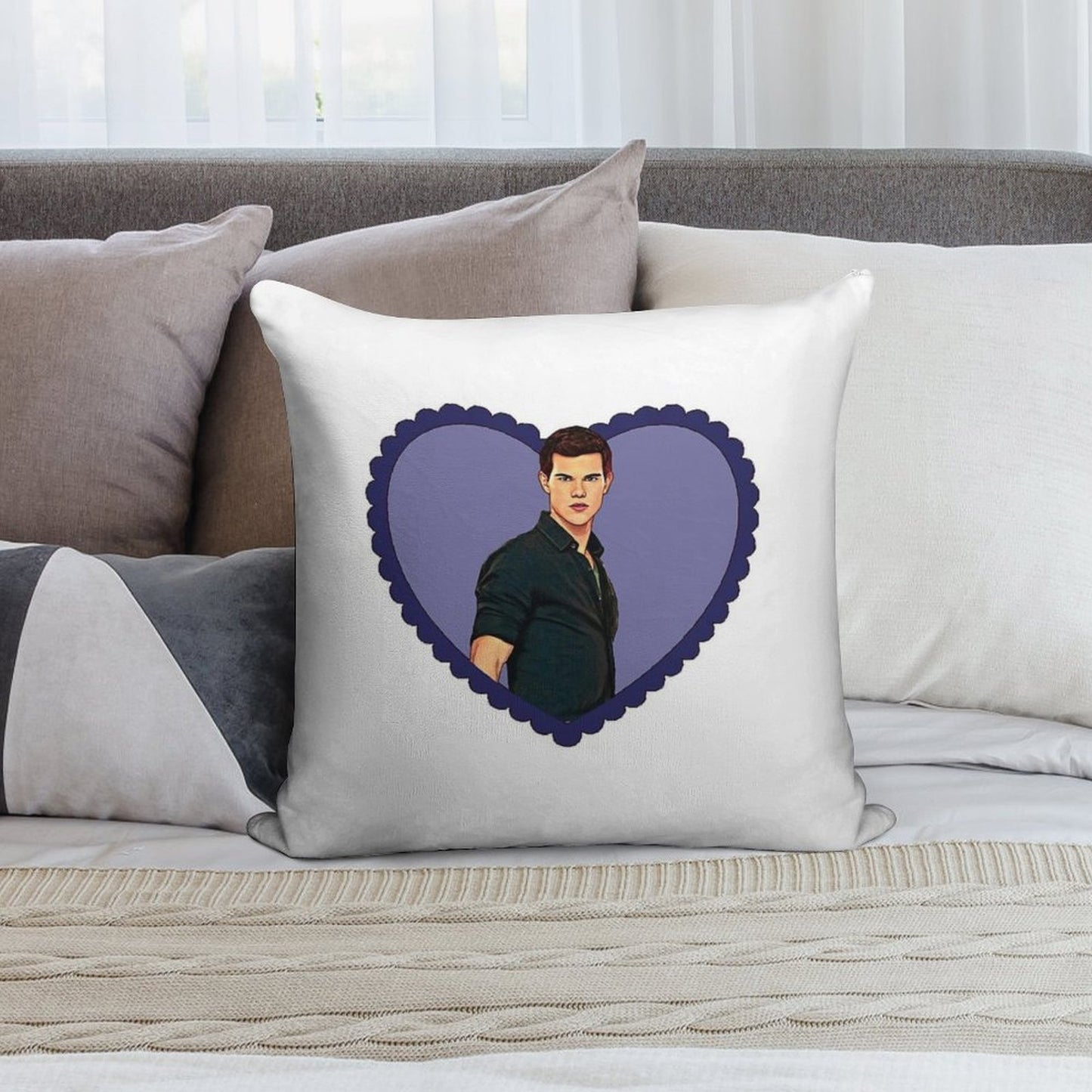 Jacob Black Love Heart Twilight Soft Style Accent Throw Pillow