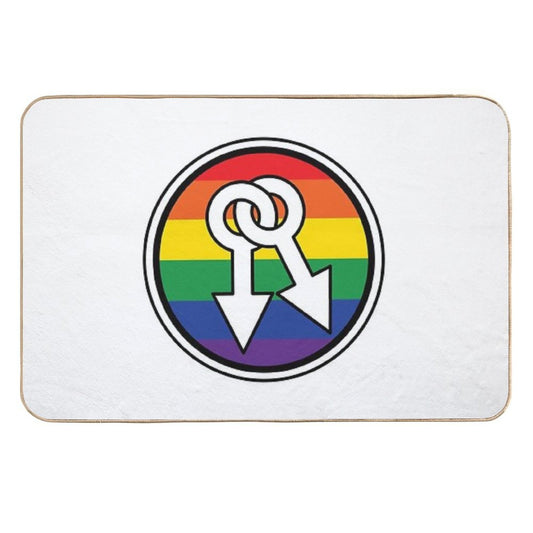 Male Symbols Rainbow  Non-Slip Bath Mat