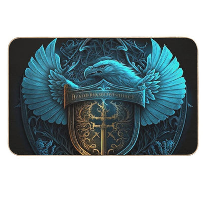 Blue Eagle with Sword & Shield  Non-Slip Bath Mat