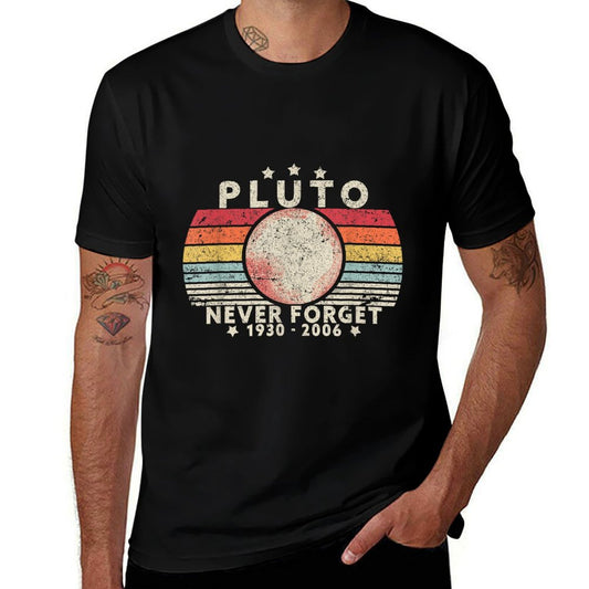 Never Forget Pluto. Retro Style Funny Space Science Soft T-Shirt