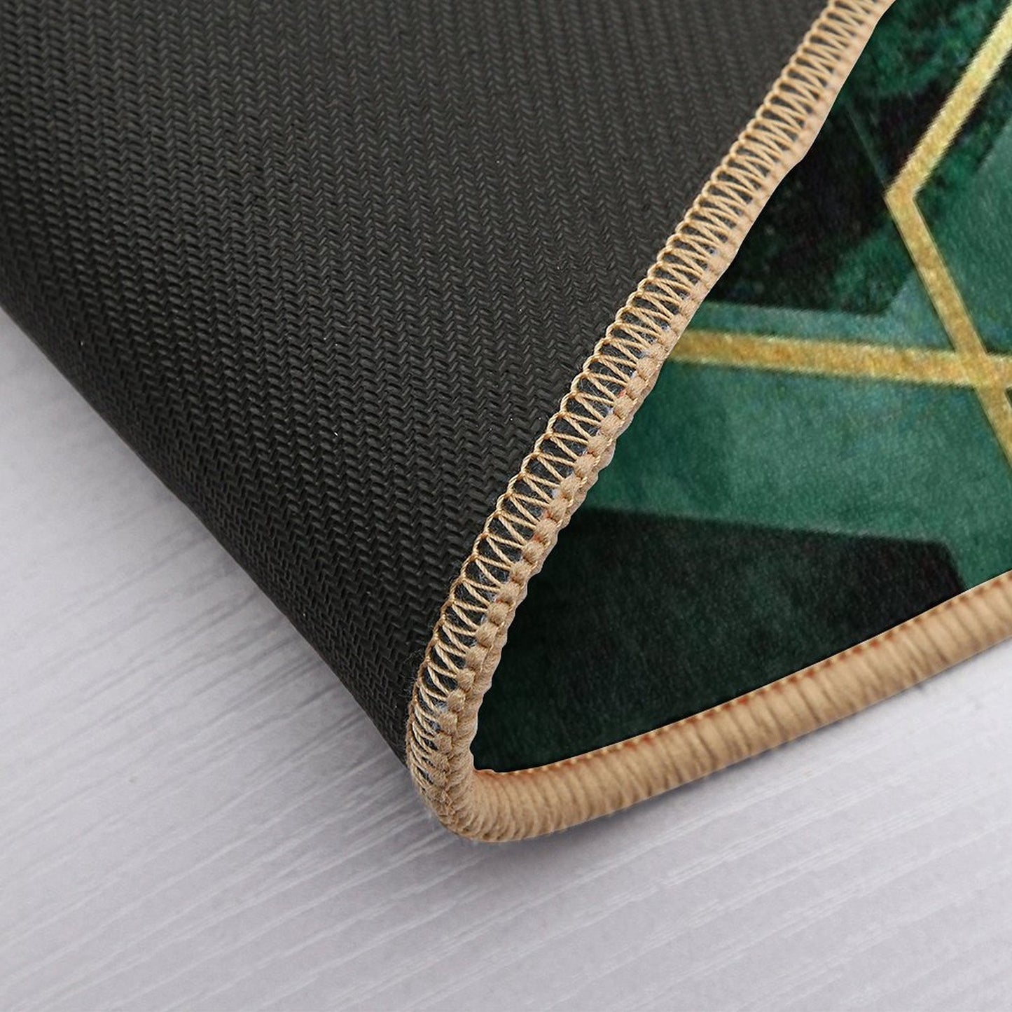 Emerald Green Geo  Dirt-Trapping Bath Mat