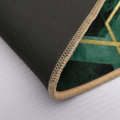 Emerald Green Geo  Dirt-Trapping Bath Mat