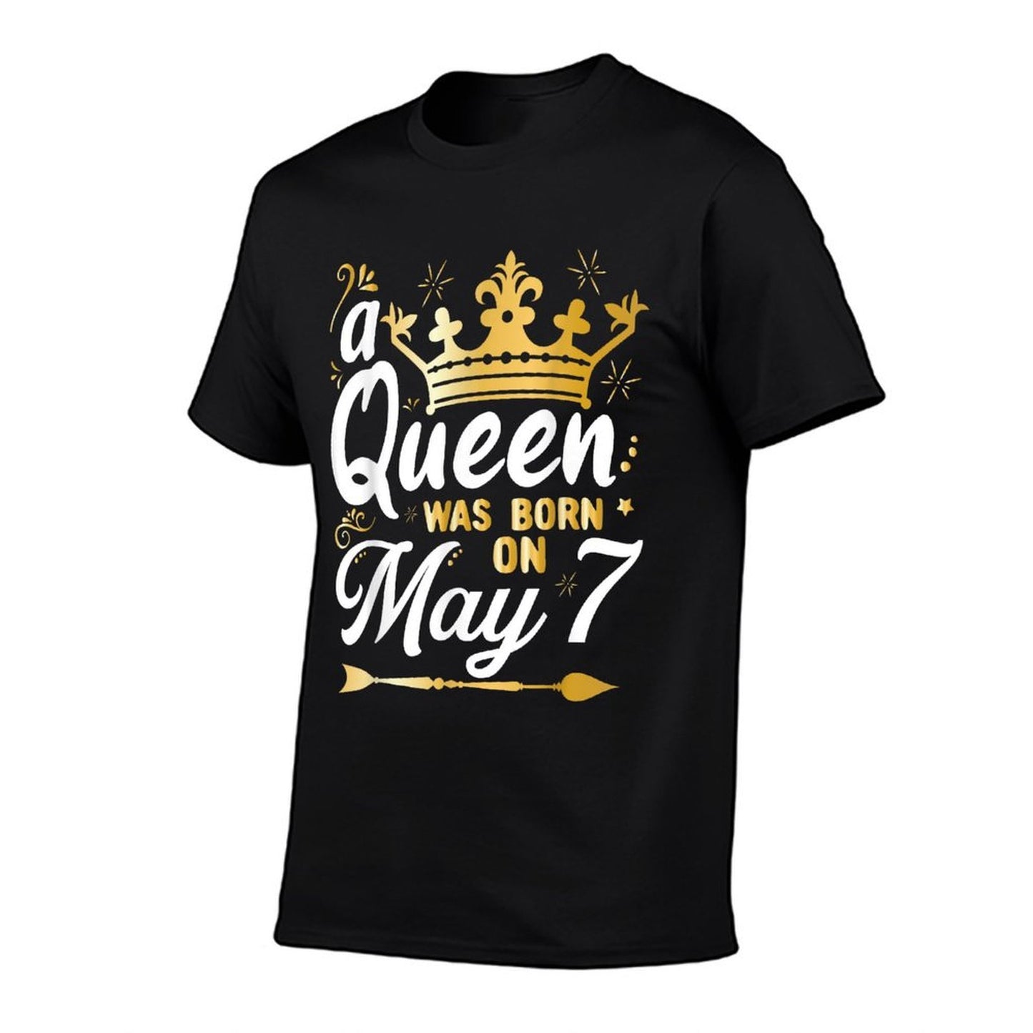 A Queen Was Born on May 7, Cute Girly May 7th Birthday  Rolled Sleeves T-Shirt