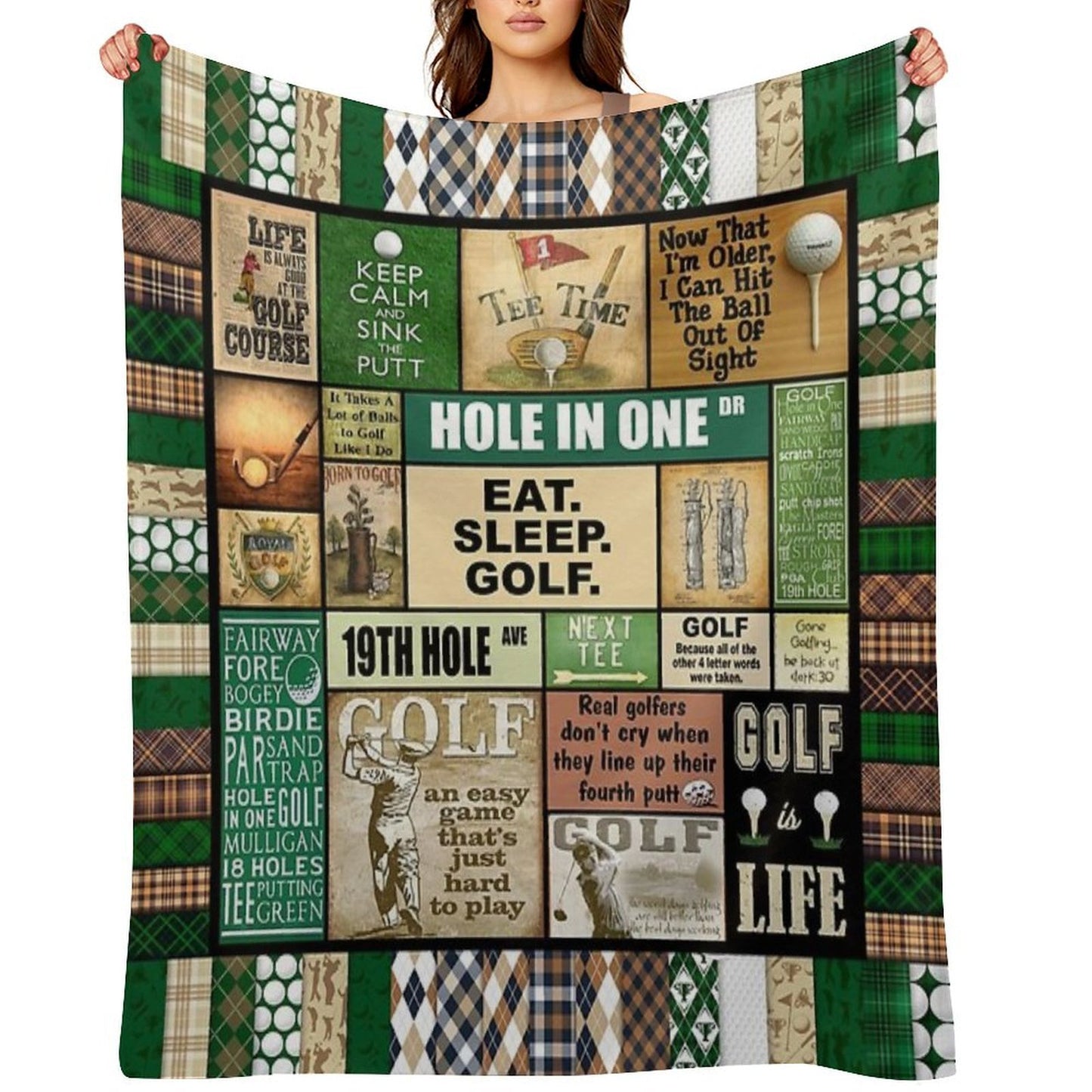Golf Vintage Pattern Velvety-soft Throw Blanket