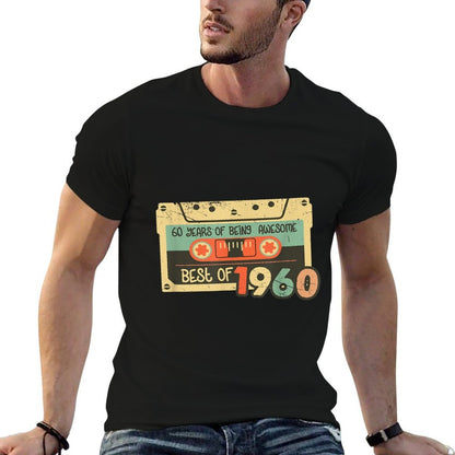 Cassette Tape Born in 1960 60 Years Old 60th Birthday Gift  Easy-care T-Shirt