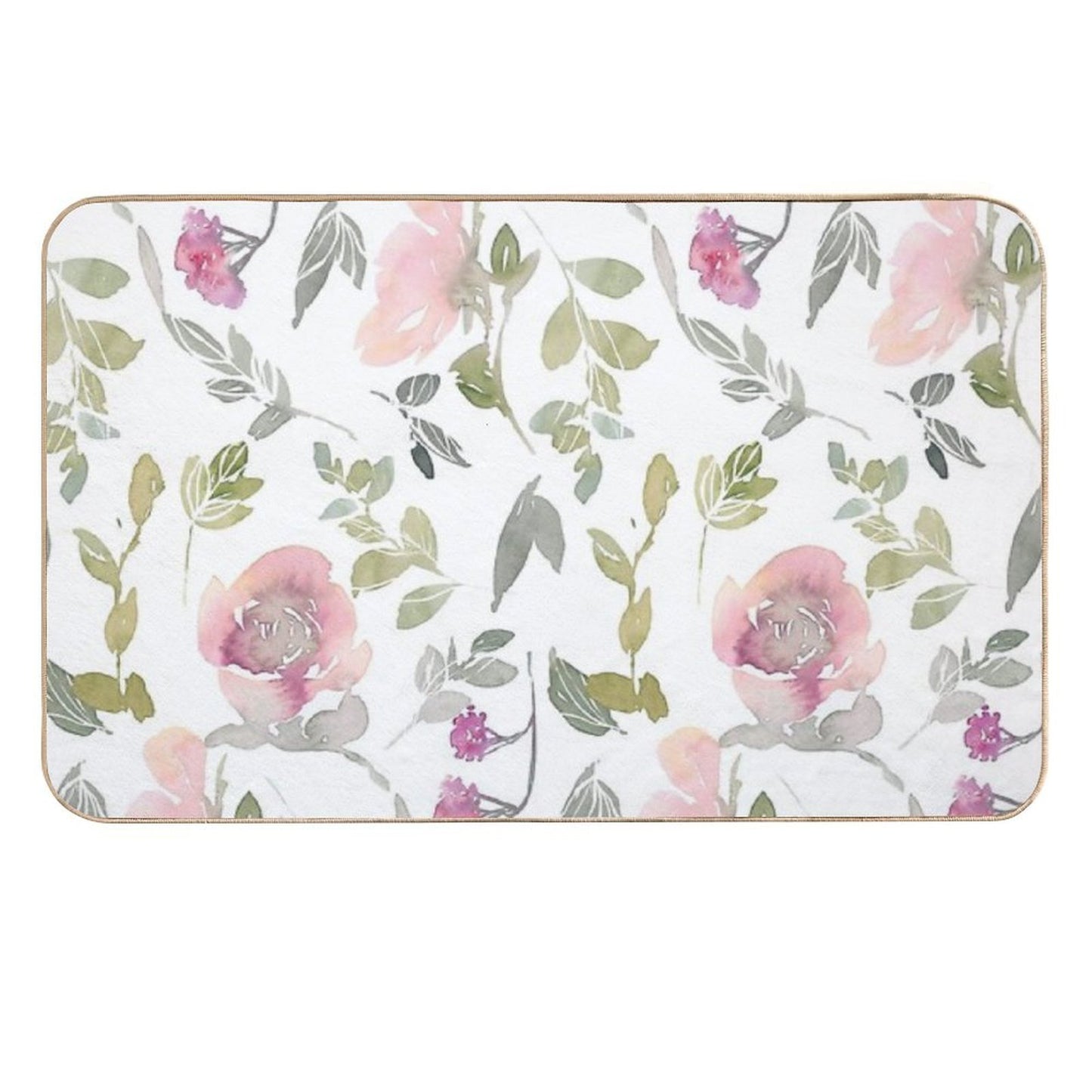 Watercolor Flower Pattern  Versatile Bath Mat