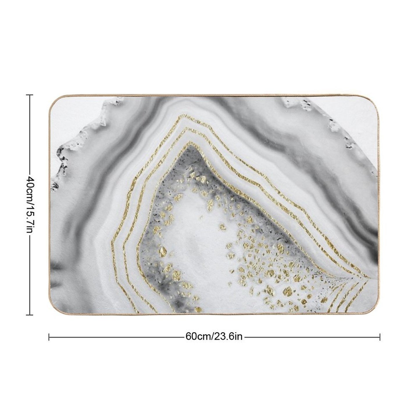 White Agate Gold Foil Glam #1 (Photo of Foil Only - Not Reflective)  Dirt-Trapping Bath Mat