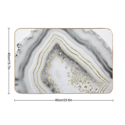 White Agate Gold Foil Glam #1 (Photo of Foil Only - Not Reflective)  Dirt-Trapping Bath Mat