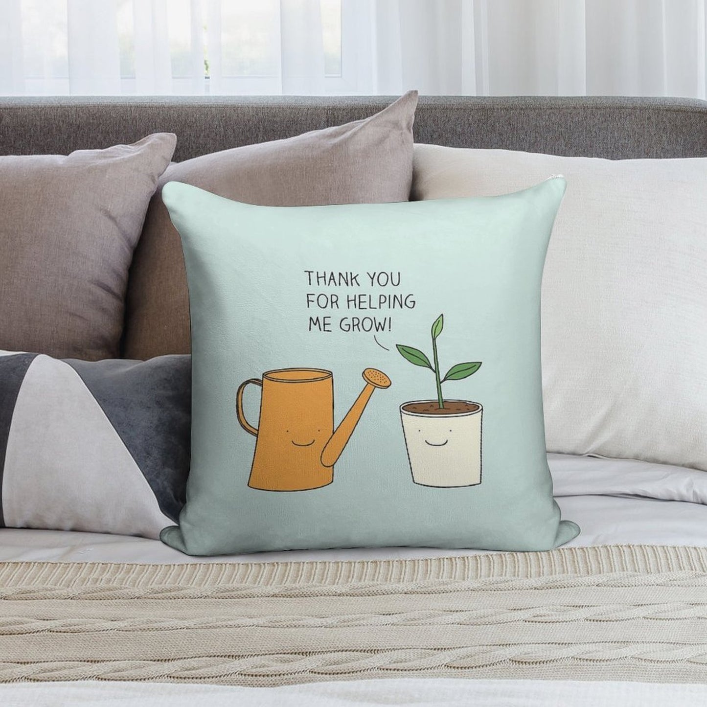 Thank You for Helping Me Grow! Soft Bedroom Essential Throw Pillow