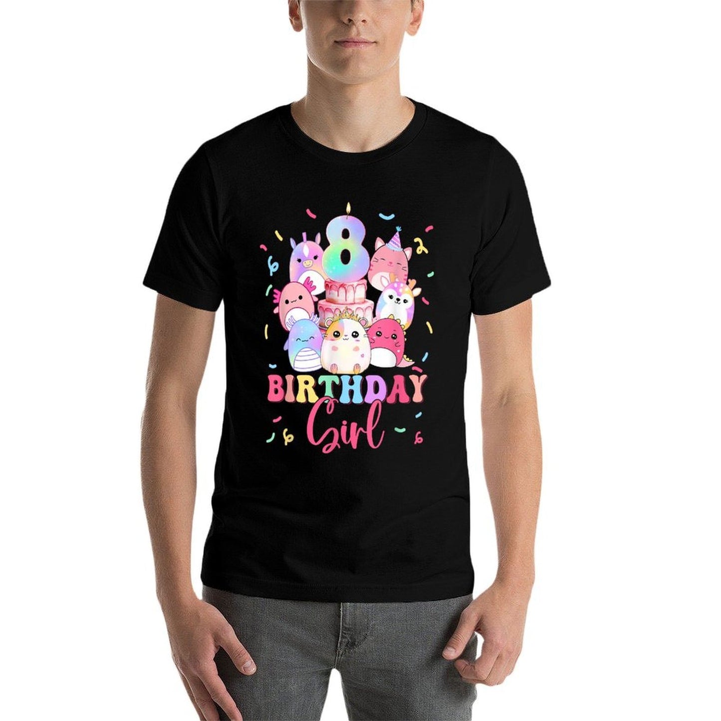 8th Birthay Girl Party Funny Squish Squad 8 Years Old Kids  Vintage-inspired T-Shirt