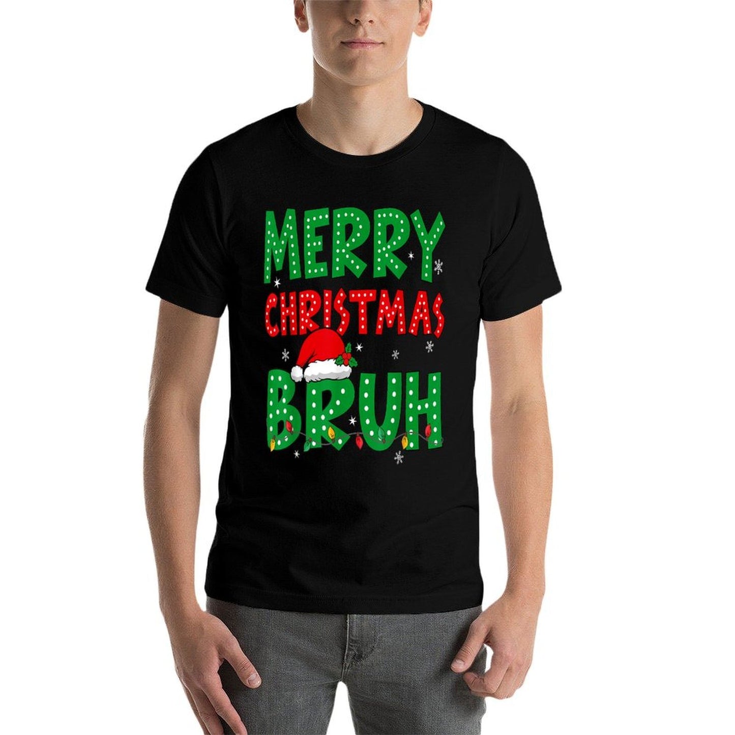 Bruh Meme Funny Saying Bro Greetingns Boys Men Christmas  Rolled Sleeves T-Shirt