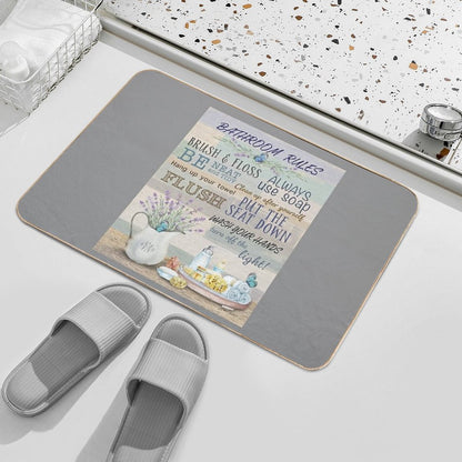 Lavender Bathroom Rules  Repositionable Bath Mat