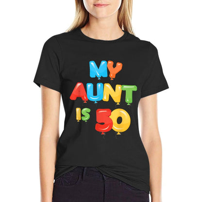 My Aunt Is 50 Years Old 50th Auntie Birthday Design For Her  Vintage-inspired T-Shirt