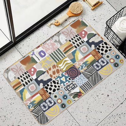 AFRICA, - Colorful Patches  Odorless Bath Mat