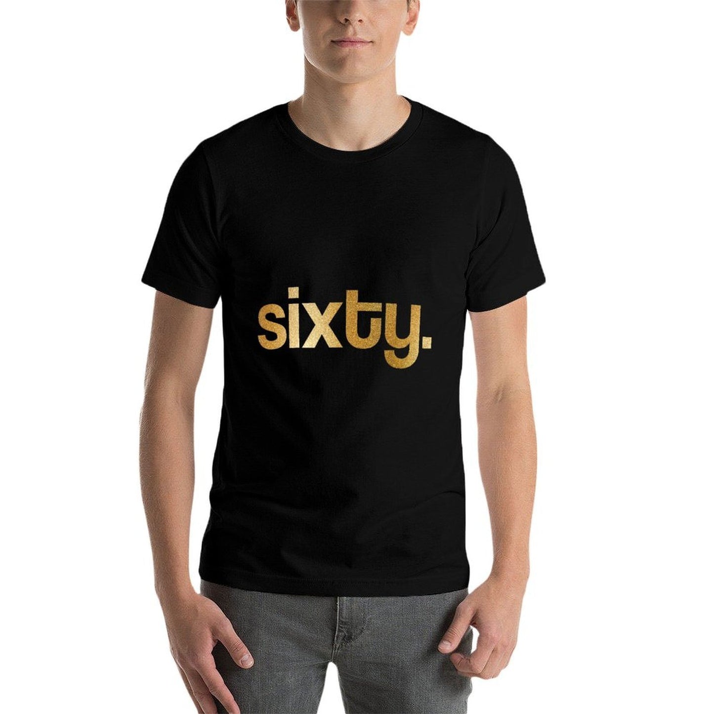 Gold Sixty 60th Birthday  Oversized Silhouette T-Shirt