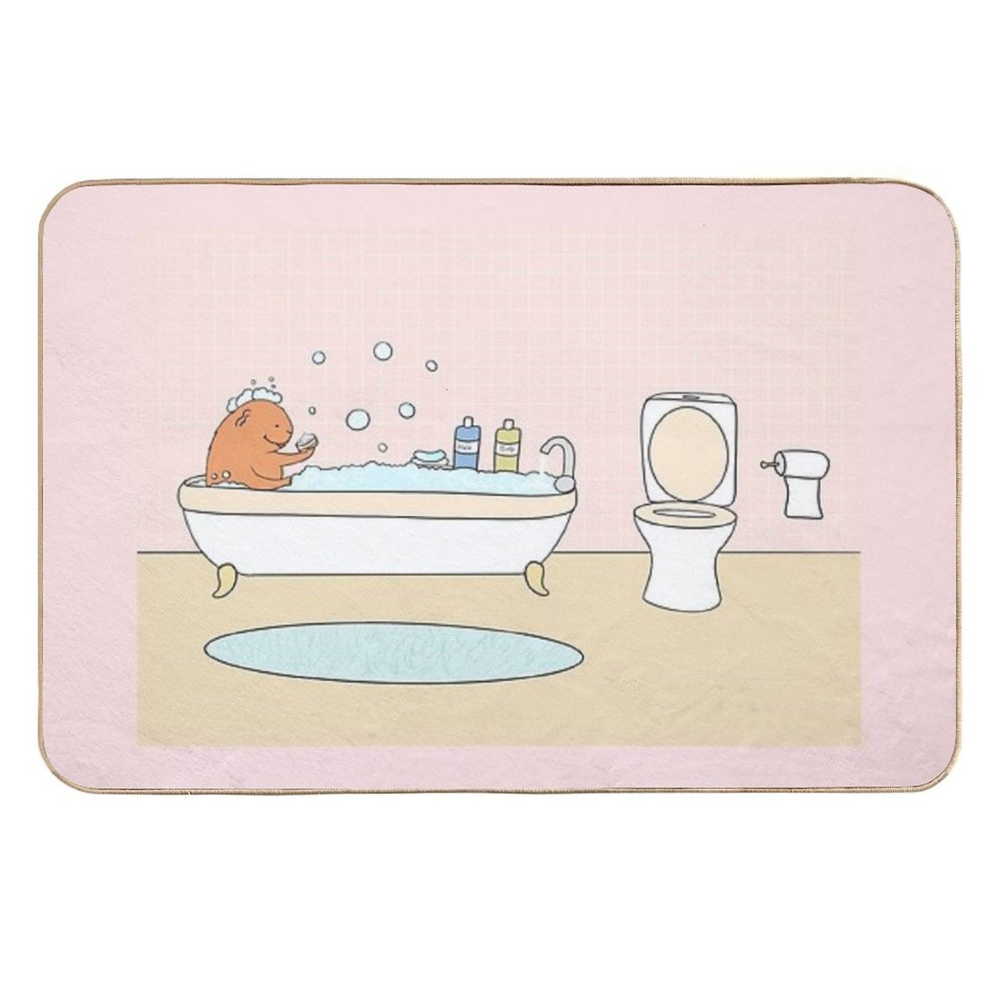 Guinea Pig Taking A Bath  Long-Lasting Bath Mat