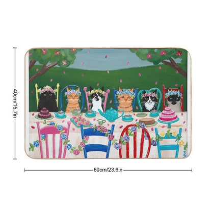 The Cats Tea Party  Toxin-Free Bath Mat