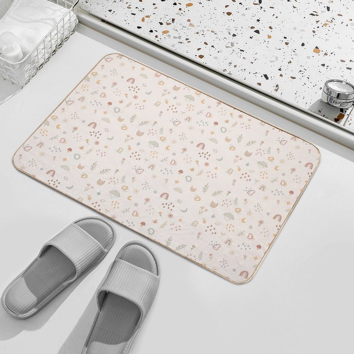 Cute Doodle Pattern  Long-Lasting Bath Mat