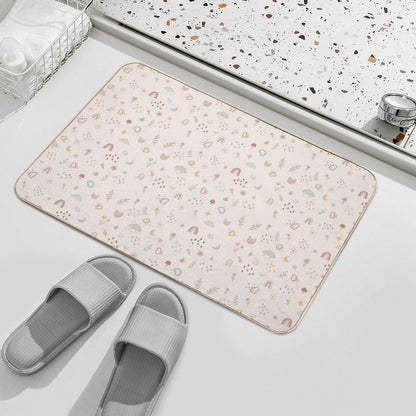 Cute Doodle Pattern  Long-Lasting Bath Mat