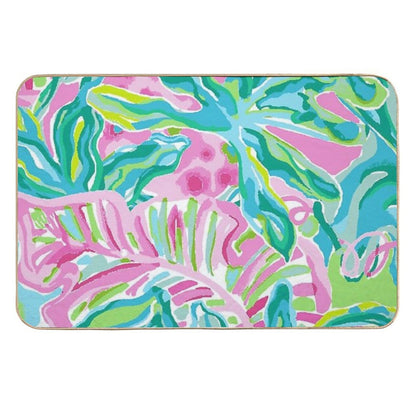 Water Floral  Slip-Resistant Bath Mat