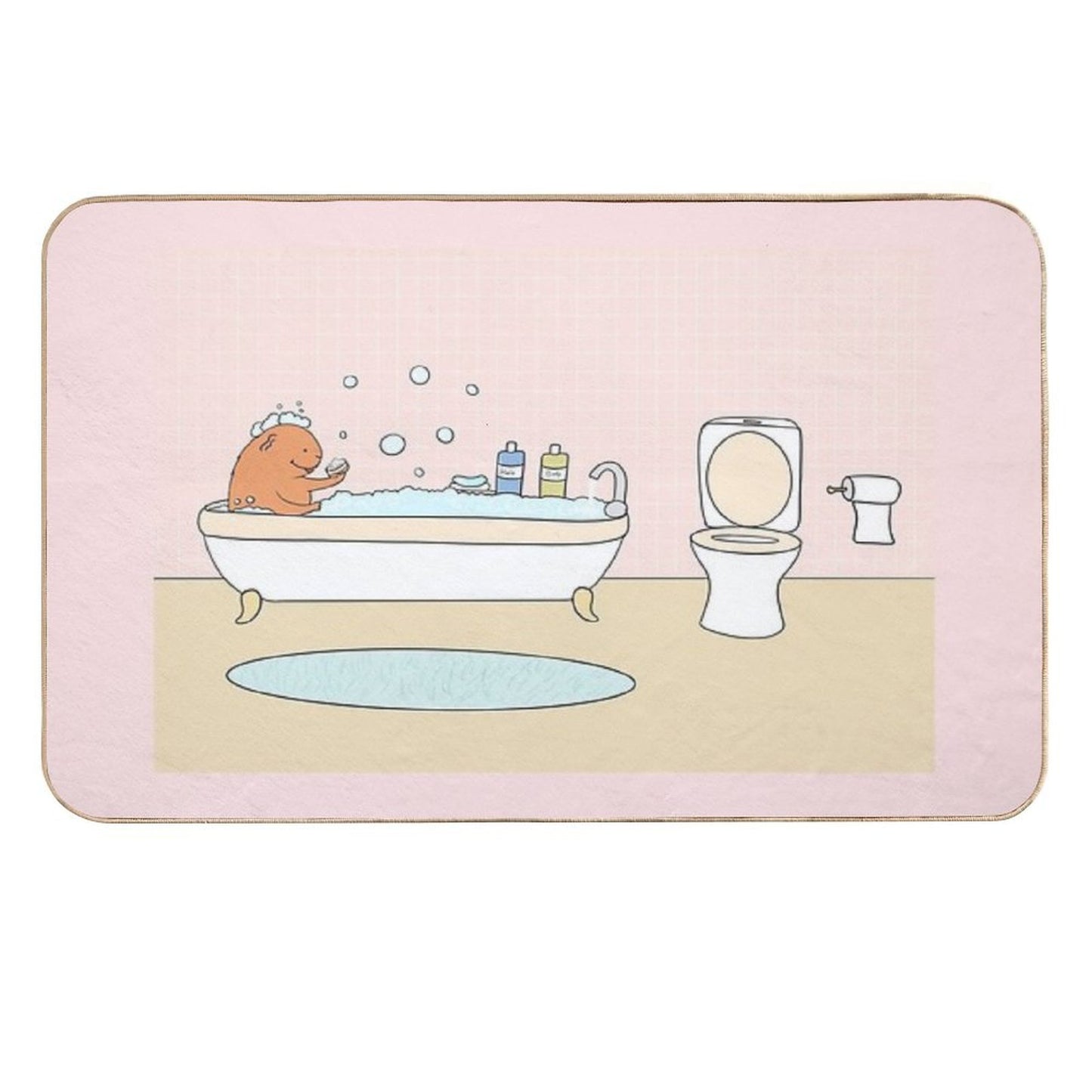 Guinea Pig Taking A Bath  Long-Lasting Bath Mat