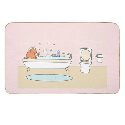 Guinea Pig Taking A Bath  Long-Lasting Bath Mat