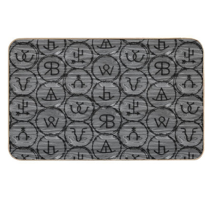Black Cattle Brands on Wood Grain  Multi-Purpose Bath Mat