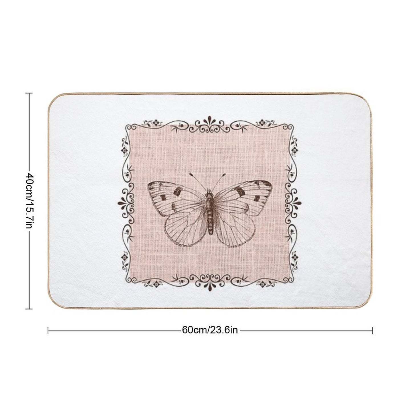 Natural Linen Art  Easy To Clean Bath Mat