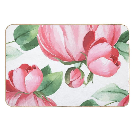Peony Flowers  Odorless Bath Mat