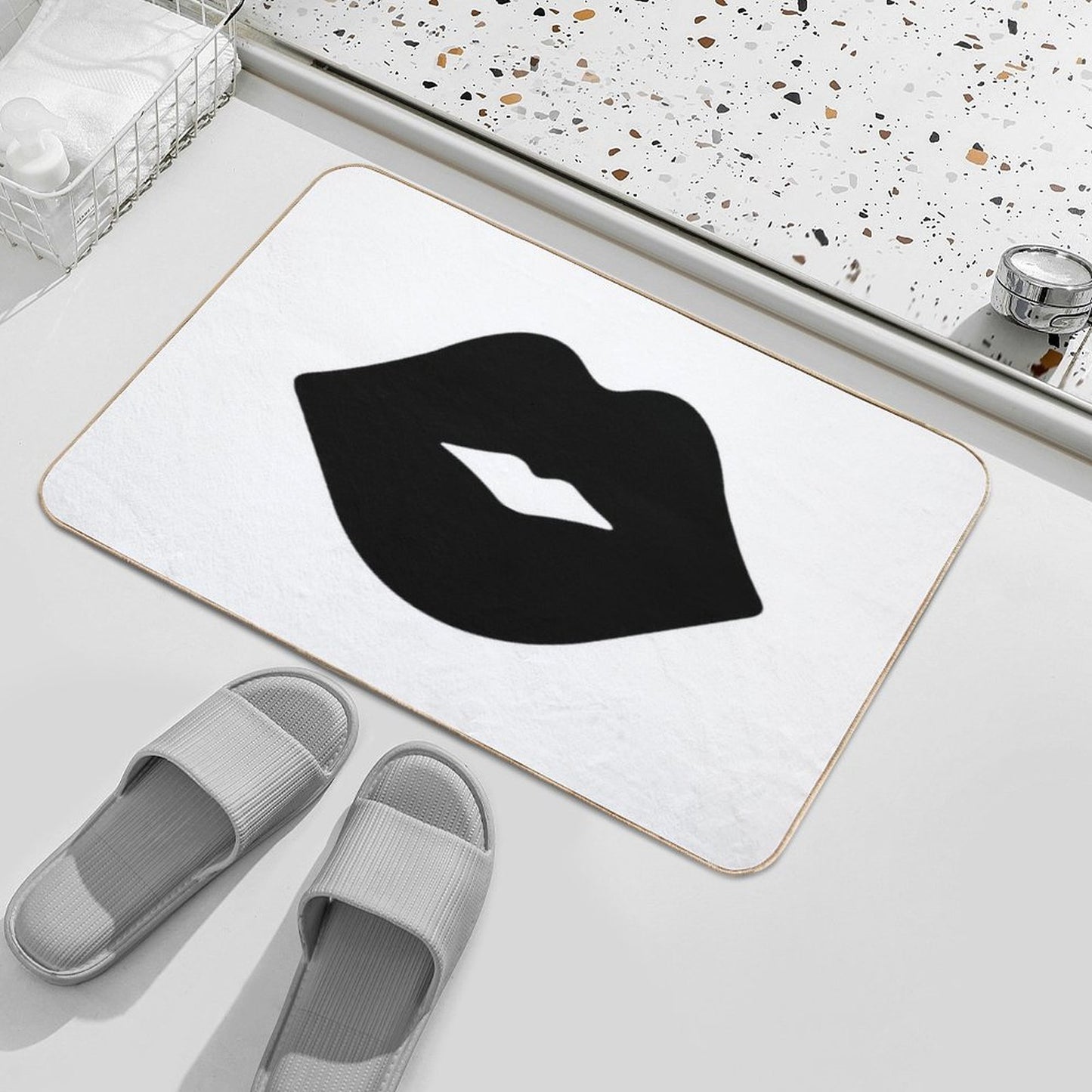 Black Lips, Black Kiss  Pet-Safe Bath Mat