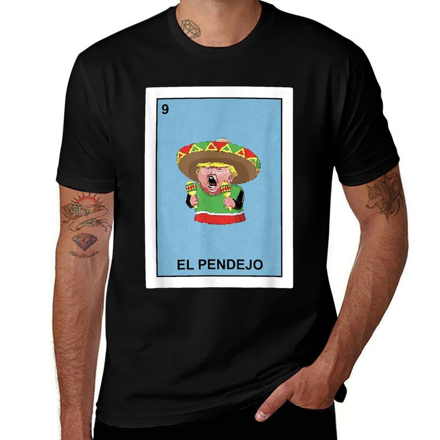 Funny Donald Trump El Pendejo Mexican Lottery Gift  Heathered Texture T-Shirt