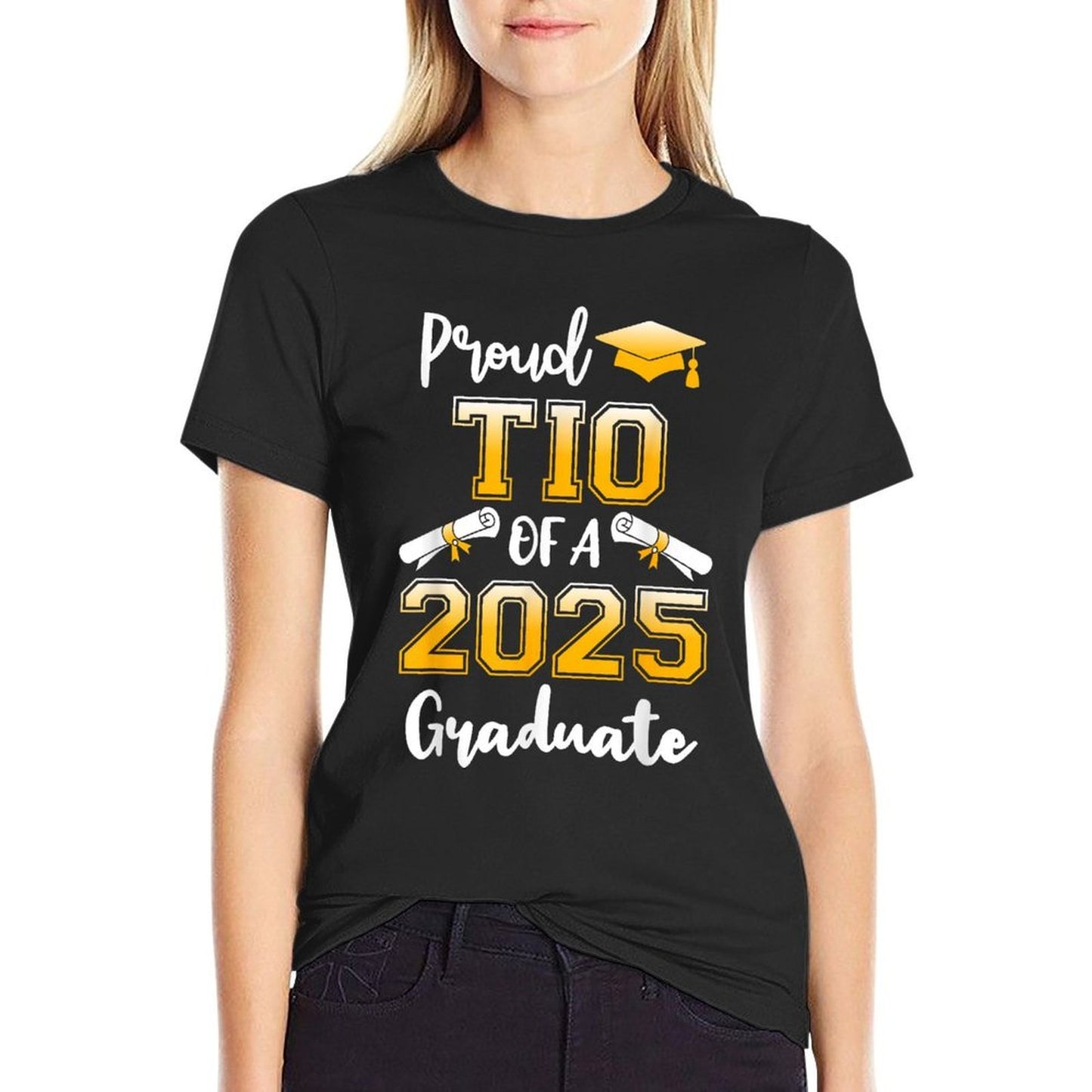 Funny Proud Tio of A Class of 2025 Graduate  Rolled Sleeves T-Shirt