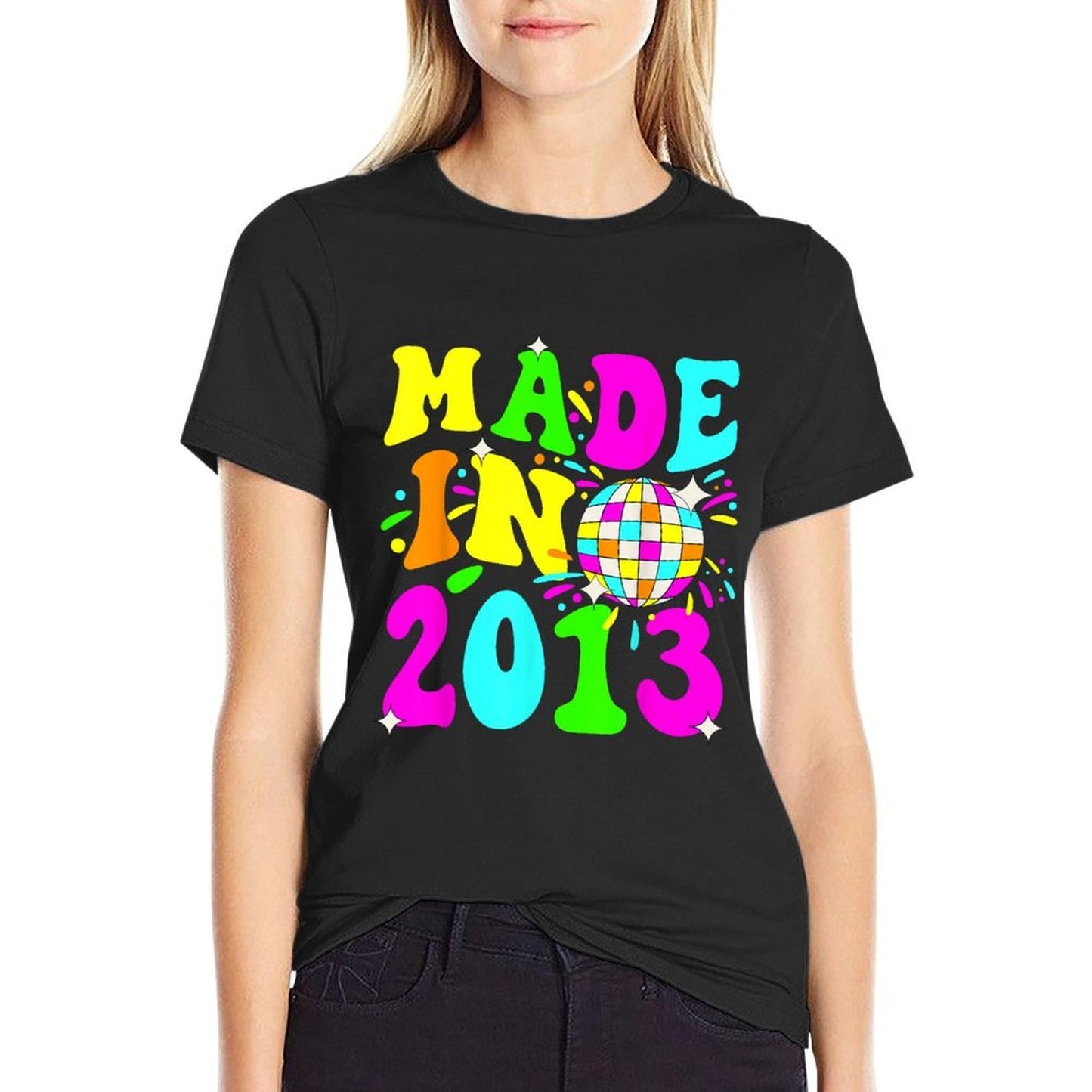 Groovy Made In 2013 Glowing 12 12th Birthday Party Matching  Easy-care T-Shirt