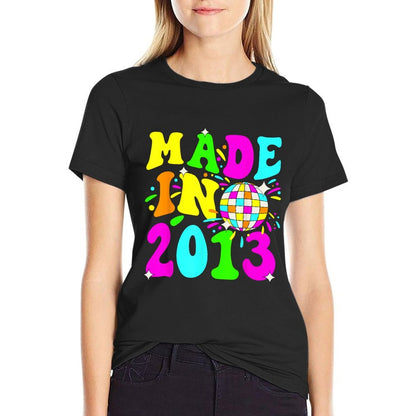 Groovy Made In 2013 Glowing 12 12th Birthday Party Matching  Easy-care T-Shirt