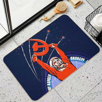 Soviet Propaganda. Yuri Gagarin  Easy To Clean Bath Mat