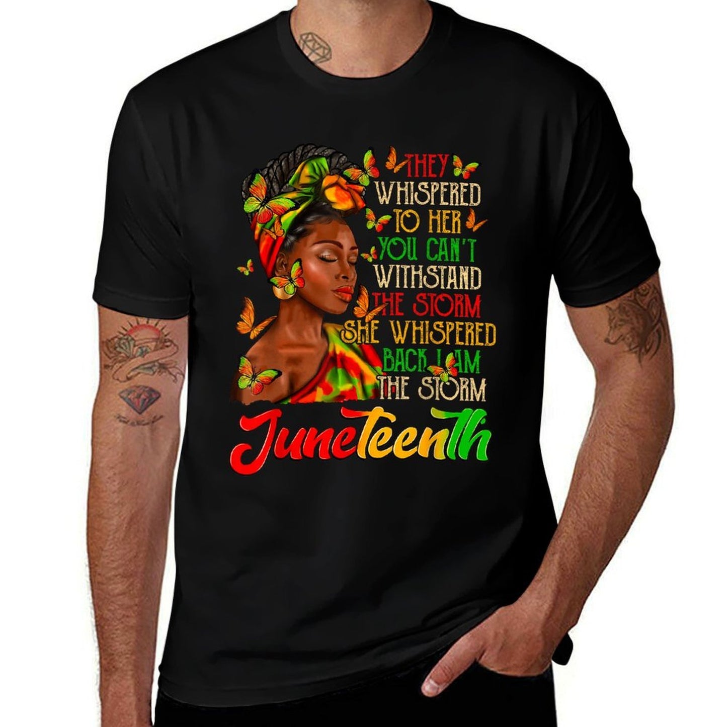 Juneteenth I Am The Storm Black Women Black History Month  Rolled Sleeves T-Shirt