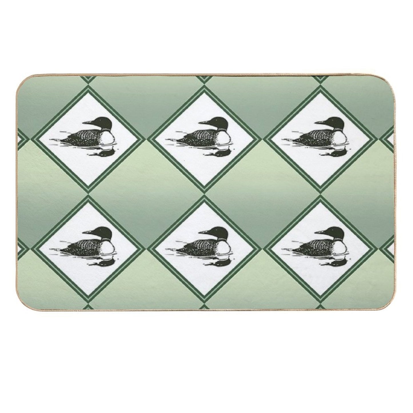 Sage Loon Diamond Pattern  Versatile Bath Mat