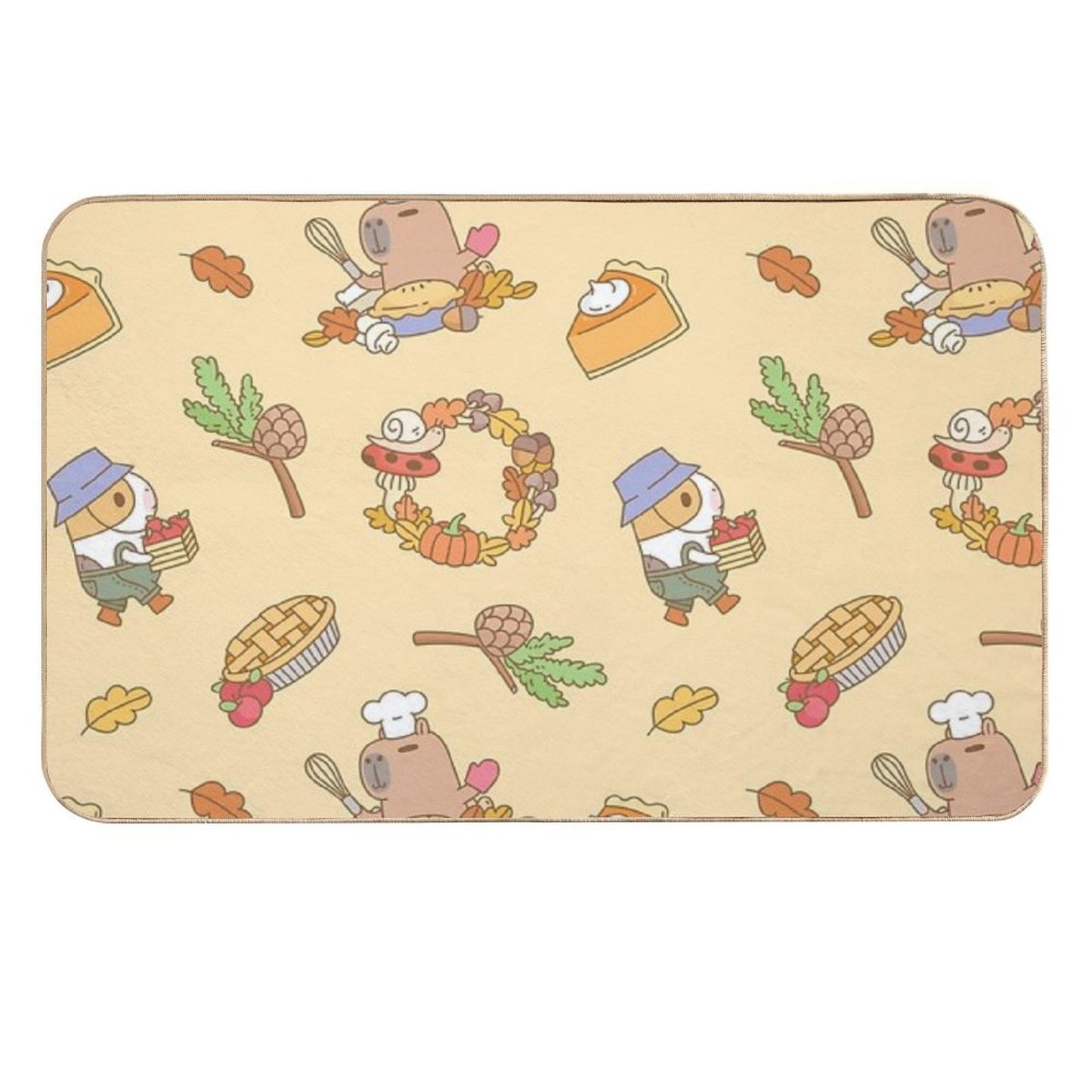 Bubu The Guinea Pig, Fall And Pie  Toxin-Free Bath Mat