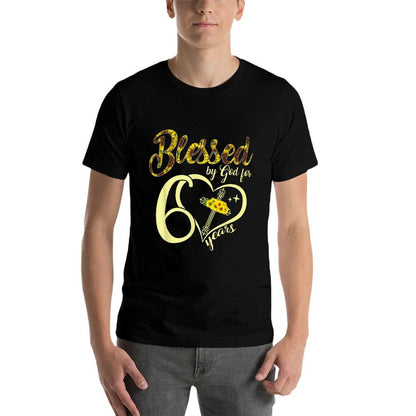 Sunflower Blessed by God for 60 Years Happy 60th Birthday  Summer-ready Fabric T-Shirt