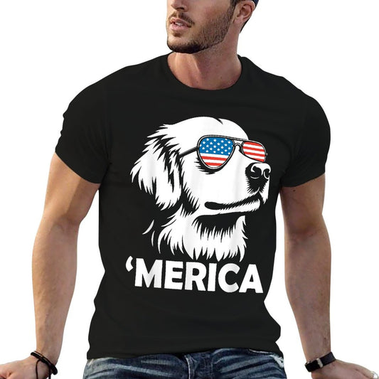 Golden Retriever 4th of July Merica Durable T-Shirt