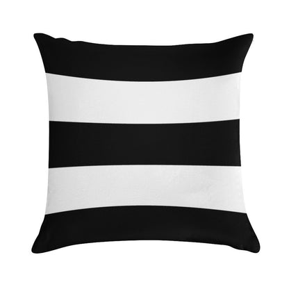Black & White Wide Horizontal Stripes #2 Soft Gift Ready Throw Pillow